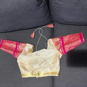 Elegant Cream and Pink Women's Top